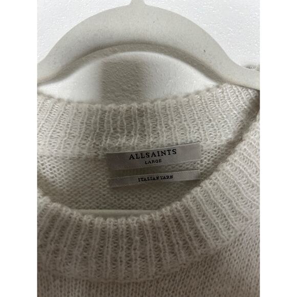 All Saints Nicoli Color-Block Striped Sleeve Sweater Mohair Blend Size Large - Picture 3 of 6